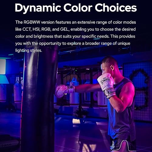 Miniatura 9 de Godox LDX50R - Luz de video LED RGB de 14 pulgadas, 63 W, 2500 K-10000 K, panel de luz LED con 600 cuentas LED, 14 efectos FX, CRITLCI 96+ 9000Lux