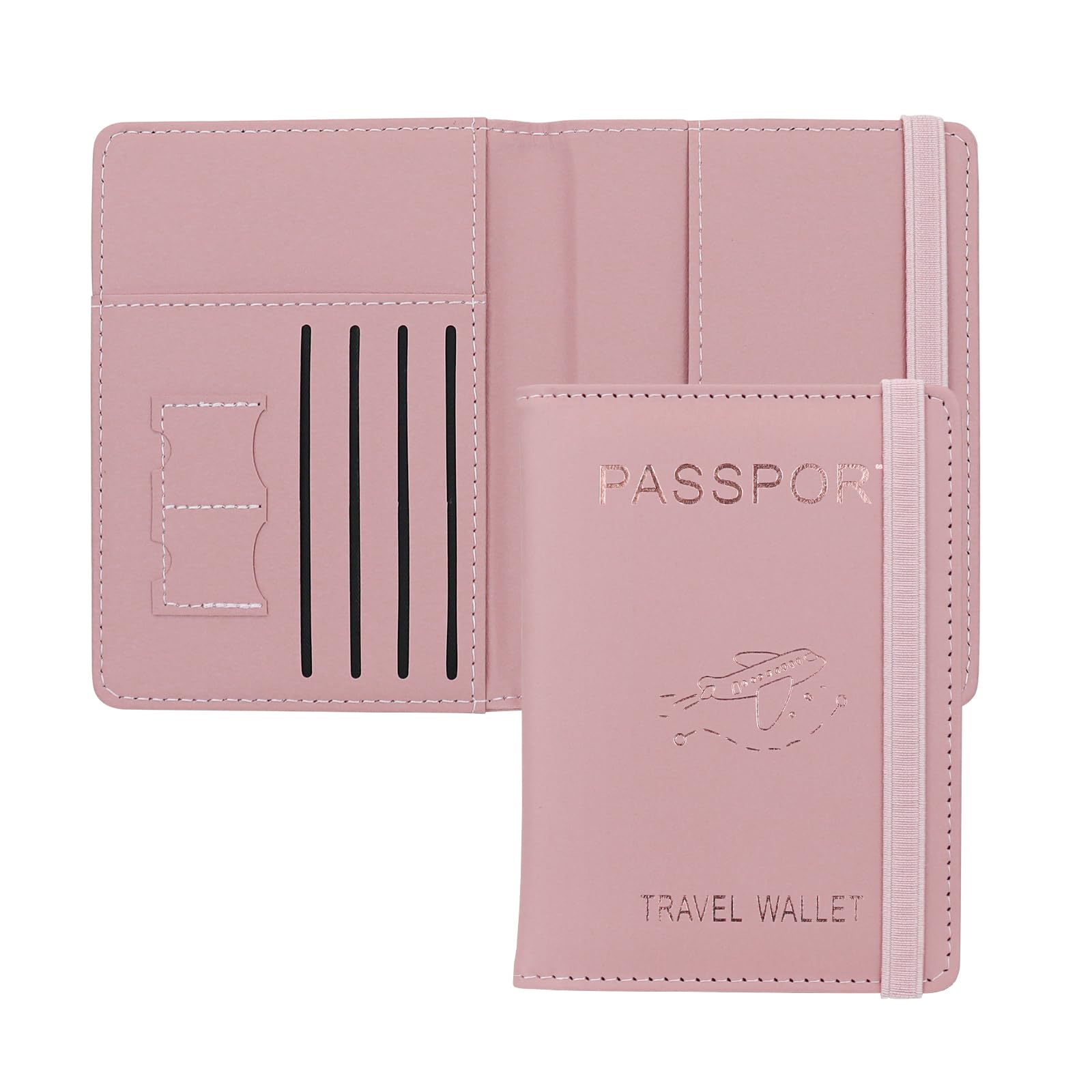 AfitLulu PU Passport Holder for Travel, RFID Multi Slot Passport Wallet with SIM Card Slot and Strap Design, Lightweight Multifunctional Travel Wallet