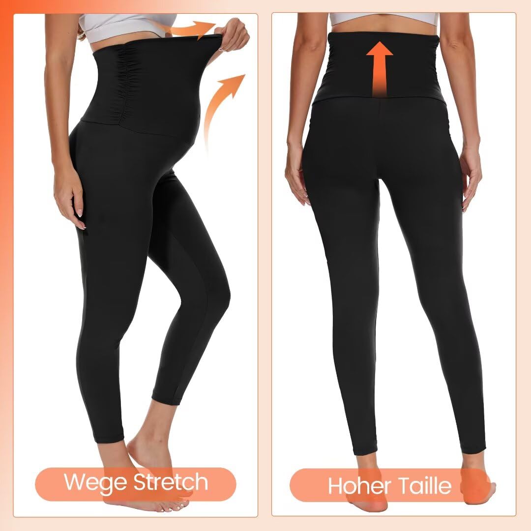 QGGQDD Leggings termici da donna a vita alta, leggings per gravidanza, invernali, per la casa, lo sport