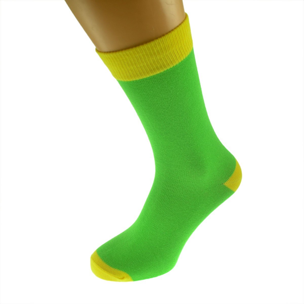 GTR-Prestige Giftware Lime Green & Sunshine Yellow Funky Mens Socks Adult UK 5-12 Euro 38-46
