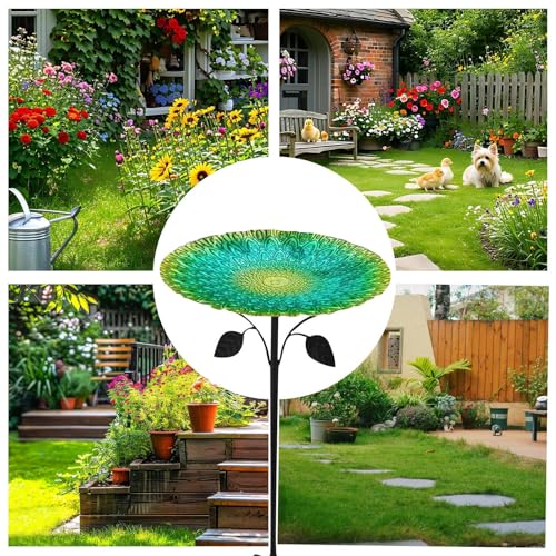 Bain d'oiseaux de jardin avec grand bol de capacité supérieure - 4