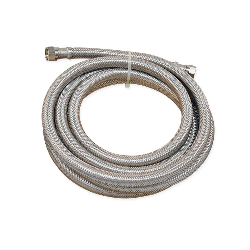 Eastman 69007 - Kit de drenaje y lavavajillas de acero inoxidable con puerto pequeño, 10 pies de longitud, color blanco, pies