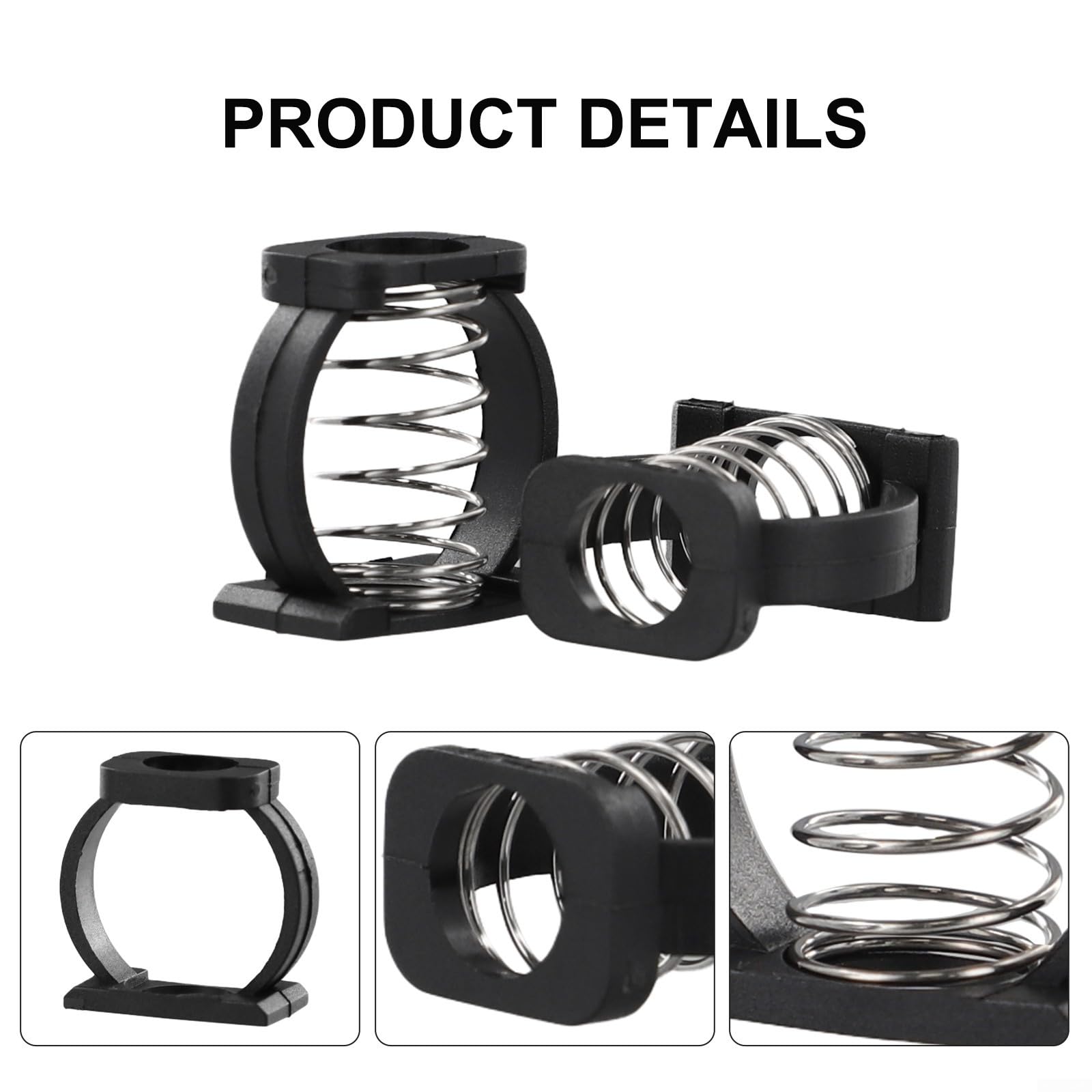 2 Pcs Folding Bikes Rotating Handle Spring Buckle, Bike Seat Clamp Spring C-Buckle Paralleler, Plastic Faltrad Spare Replacement Parts For Hinge Clamp Sping(black)