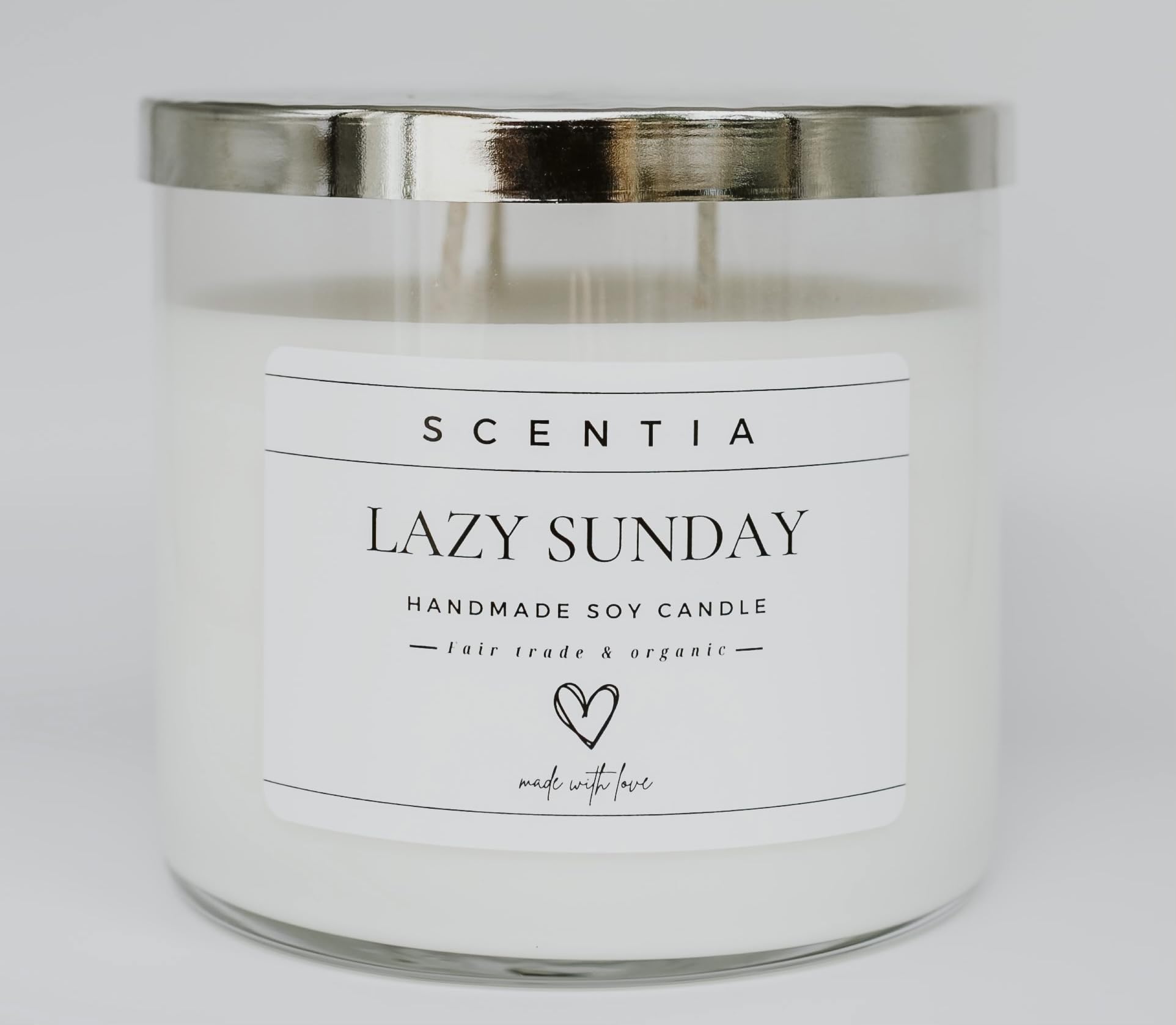 Scentia Candles - All Natural Eco-Friendly 3 Wick Handmade Soy Candle 50 Hours Burn Time (Lazy Sunday)