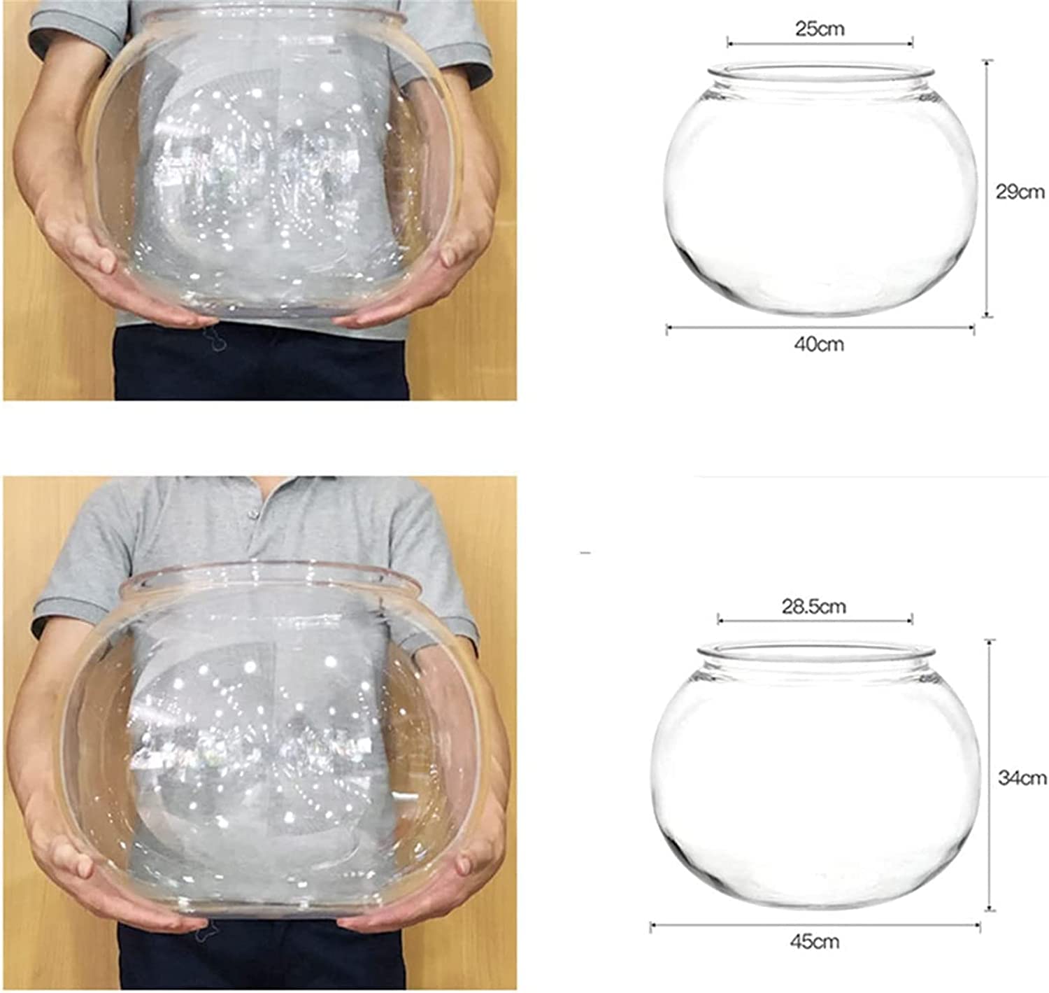 Amazon | 金魚鉢 丸型金魚鉢 高プラスチック透明アクリル 卓上水槽 丸