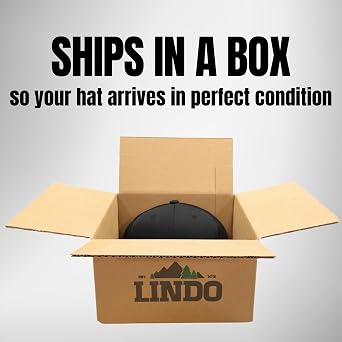 LINDO Trucker Hat [ GO Outdoors Design ] for Men and Women: Mid Profile Cap with Breathable Mesh Back and Adjustable Snap