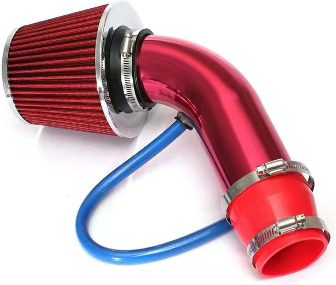 Universal Cold Air Intake Filter Kit, for Ford Ranger Ranger Raptor Ranger XL Raptor 2024 2025 Aluminium Induction Kit with Pipe Clamp Accessories Cone Hoses 76mm/3",C
