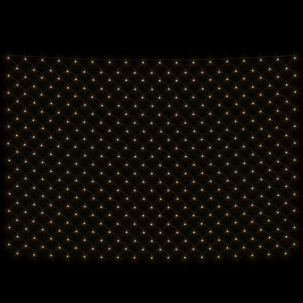 Weihnachts-Lichternetz 4x4 m mit 544 LED warmweiß, energiesparend, PVC Material, IP44 wasserdicht, 5 m Verlängerungskabel, 8 Lichteffekte für Innen und Außen