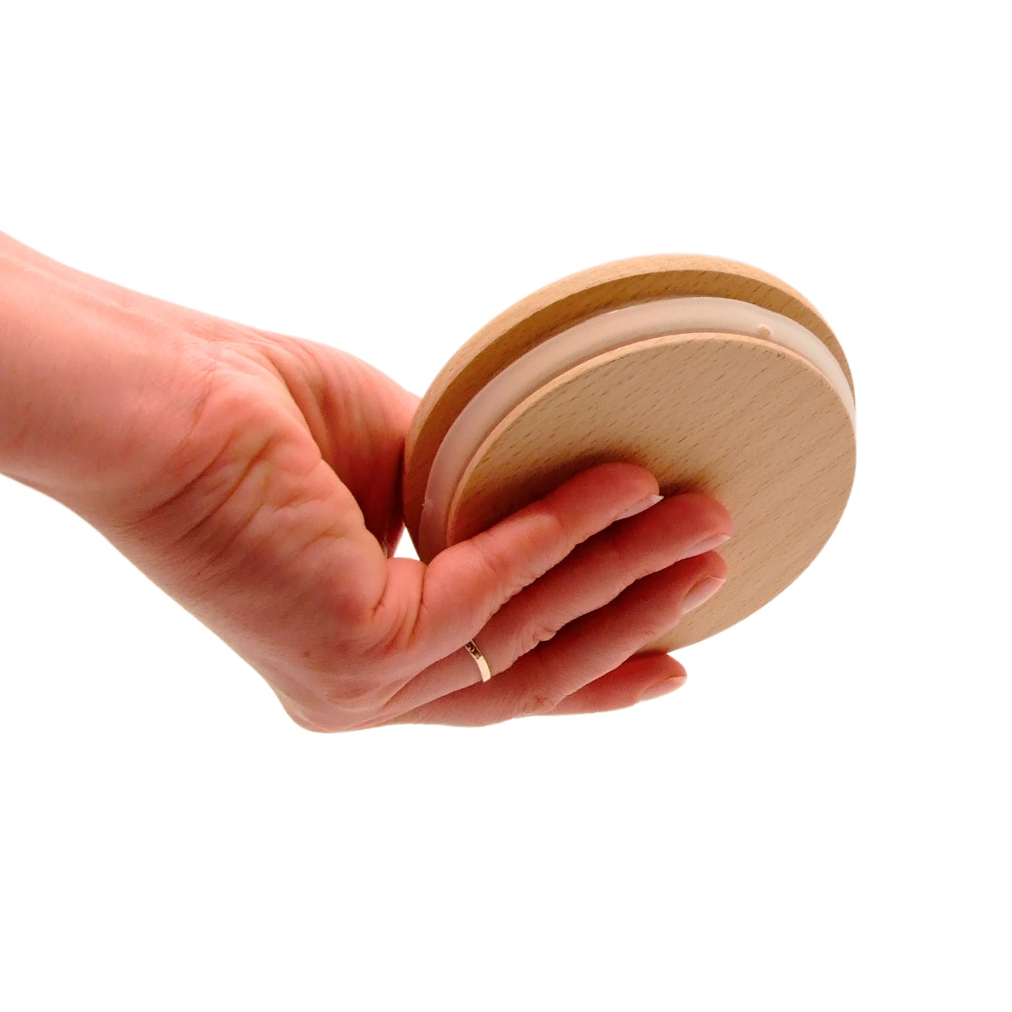 Beech Wooden Lid with Seal - Wooden Jar Lid, Wooden Cup Lid (111/95mm)