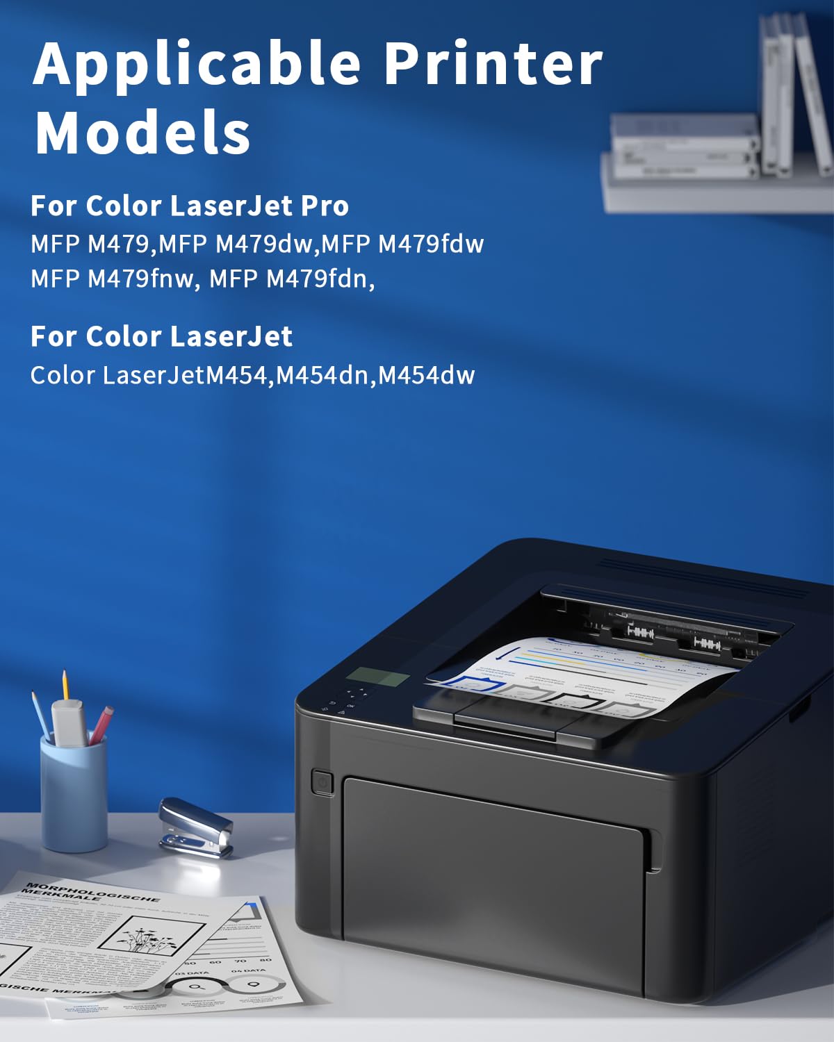 colorfly Toner 415A compatibile con HP 415A 415X (con chip) per HP 415A Toner per MFP M479fdw Toner HP Color Laserjet Pro MFP M479fnw M479fdw M479dw M479fnw M479fdn M454dw M454dn, confezione da 4dn