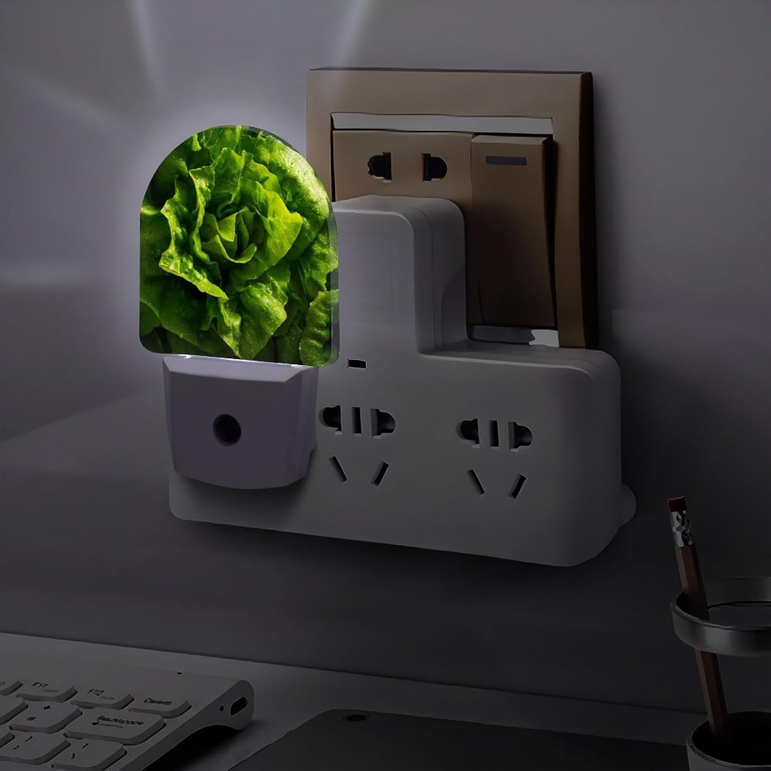 Lettuce Leaves Night Light LED Night Lights Plug Into Wall 11.2x7.5x5cm image 5