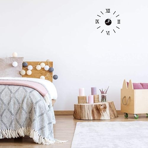 Miniatura 8 de Fdit Reloj de pared 3D impermeable DIY reloj de pared silencioso reloj de pared DIY moderno reloj decorativo digital para oficina en casa 19.7 in