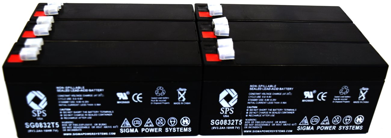 SPSBrand 8V 3.2 Ah Replacement Battery for Digitron Scales DW200 Electronic Scale (6 Pack)