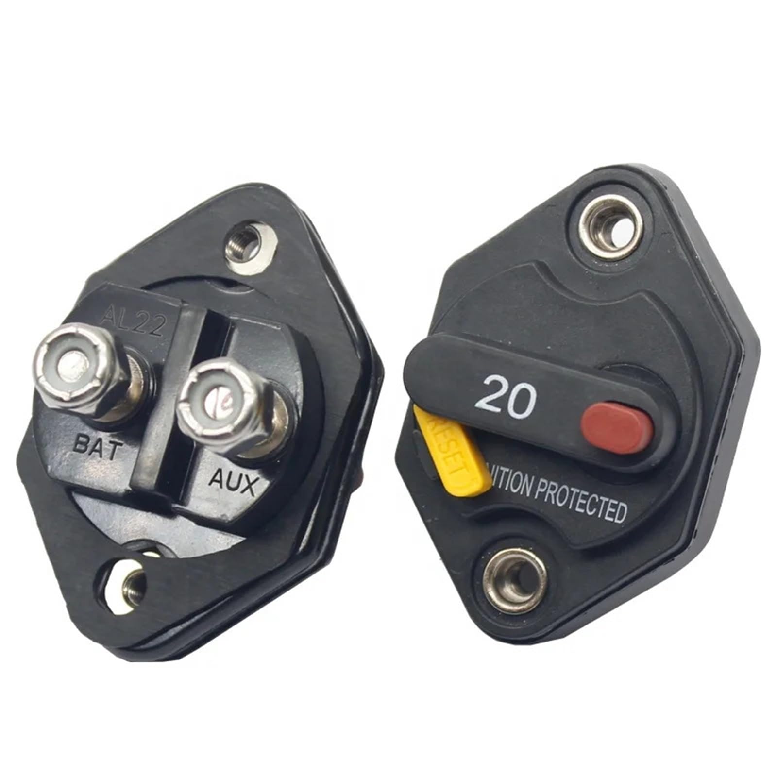 12V-32V DC 10A 15A 20A 30A 40A 50A IP67 Wasserdichter Leistungsschalter Schlag Reset Sicherungsschalter Wechselrichter for Car Audio(50A)