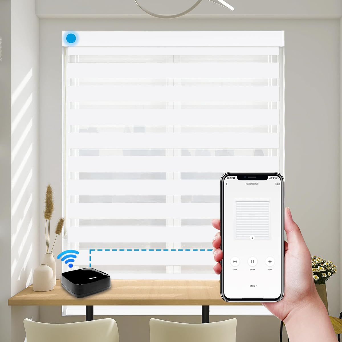 Smart HUB Blinds Remote Control Center Electric Roller Blind Accessories Support Connection with Tuya, Life APP, Alexa, Google (Smart Hub)