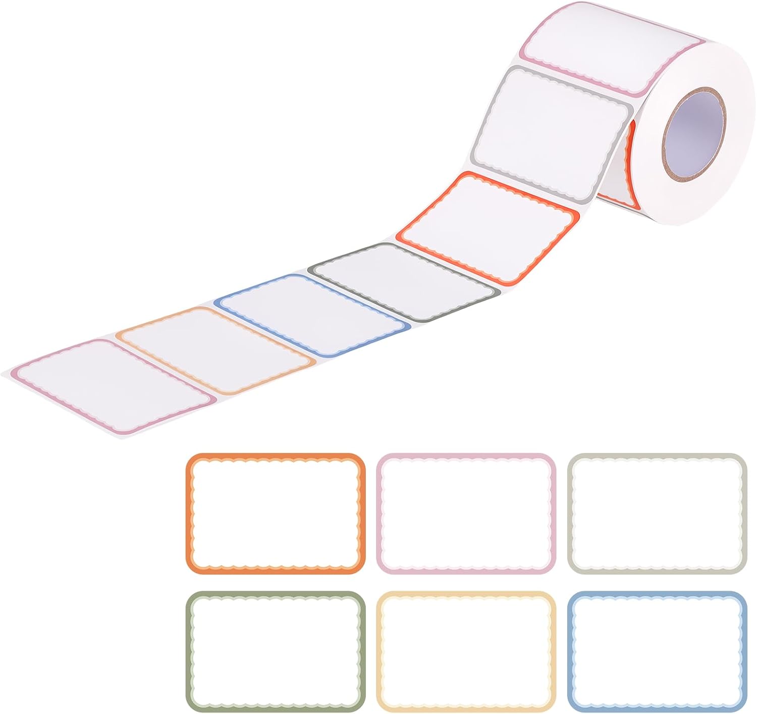 600 Name Tag Stickers, 3 x 2 in, Self-Adhesive, 6 Patel Colors thumbnail