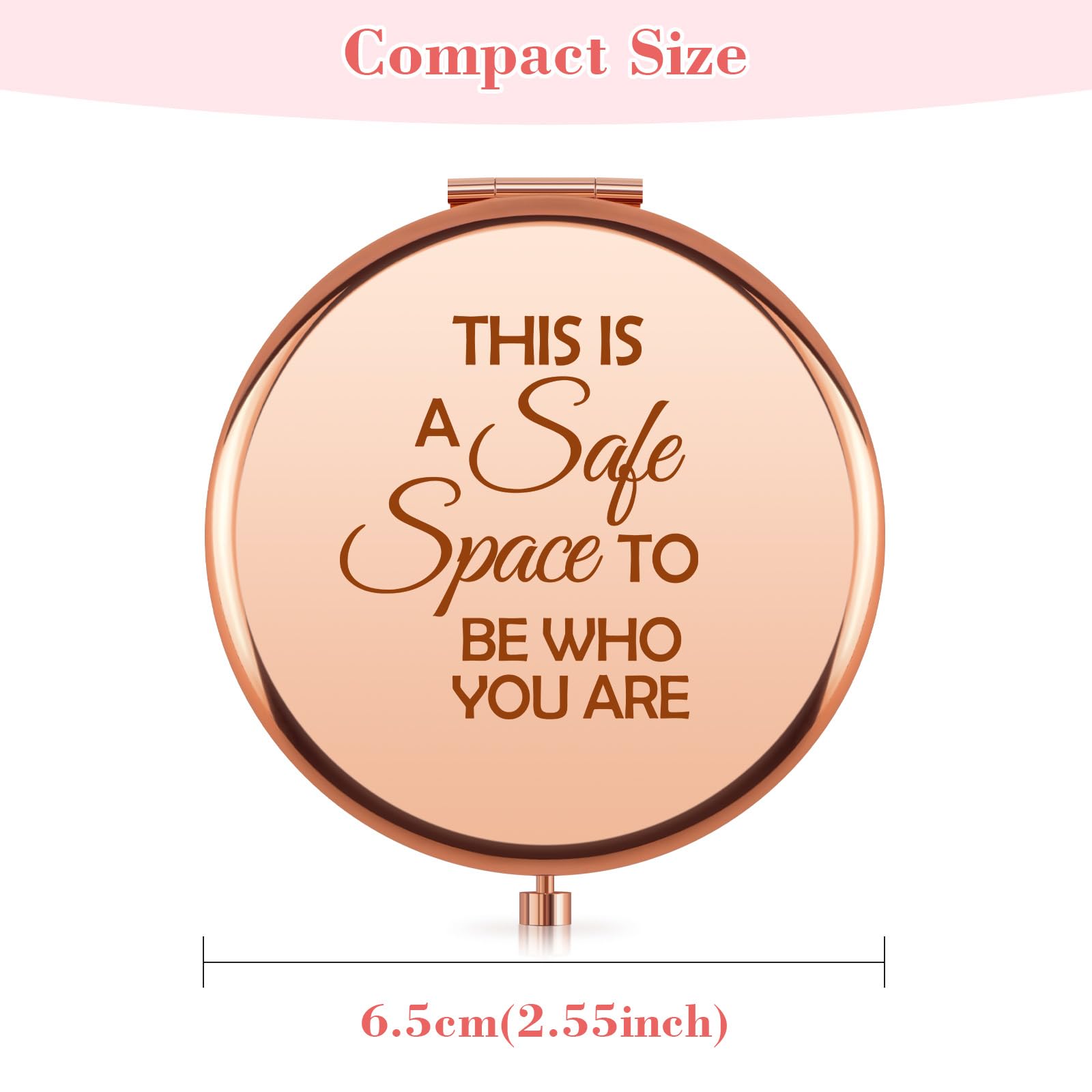 Mental Health Gift for Women Inspirational Compact Makeup Mirror Therapy Office Positive Affirmation Uplifting Mental Health Awareness Gifts for Therapist Pocket Folding Travel Mirror