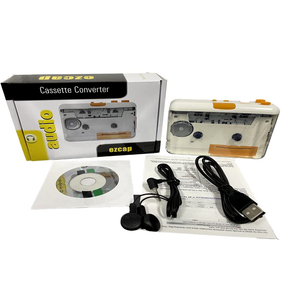 Grabadora de Cassette portátil, Grabación de música de Audio MP3 a través de PC,Grabadora de Cassette con convertidor MP3