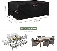 Vista 2 de Fundas para Juego de Muebles de Patio Impermeables, Fundas Impermeables para Juego de Sofá Seccional de Exterior, Funda para Juego de Mesa