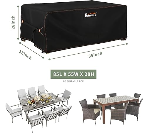 Miniatura 2 de Juego de fundas impermeables para muebles de patio, juego de fundas impermeables para sofá seccional para exteriores, juego de sillas para mesa de