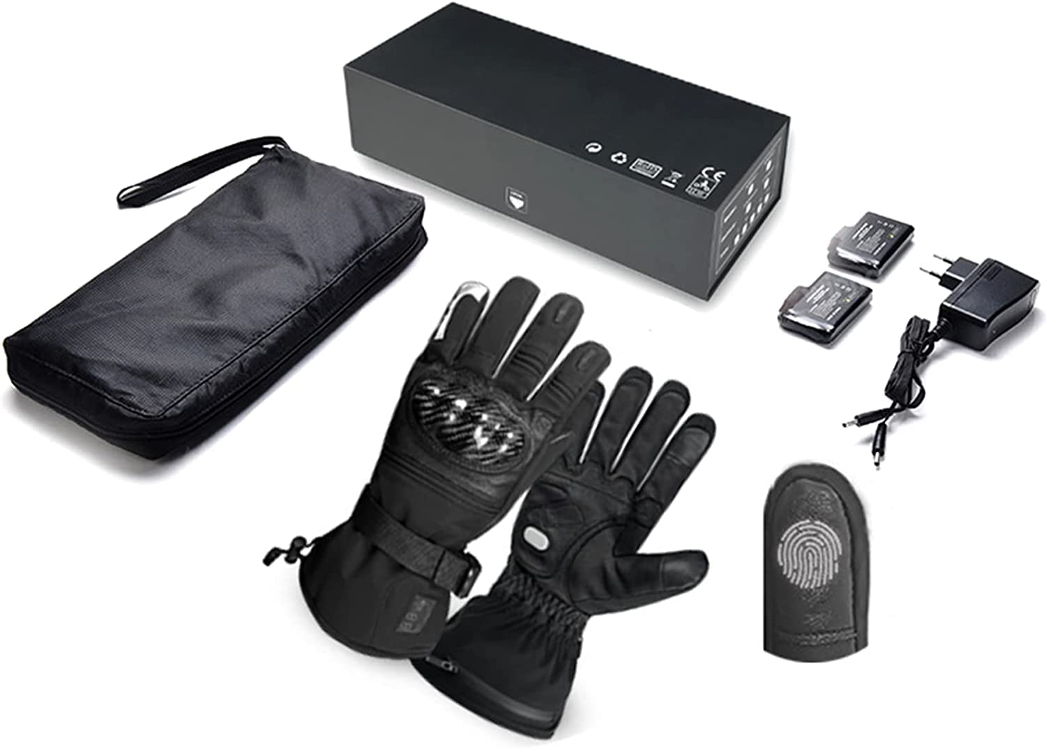 CHEWYNP Guanti riscaldati per Uomo Donna, Guanti Caldi Ricaricabili con Pacco Batteria, Guanti riscaldati elettrici Invernali 2700 mAh, Guanti riscaldati 7,4 V scaldamani per Motociclismo,