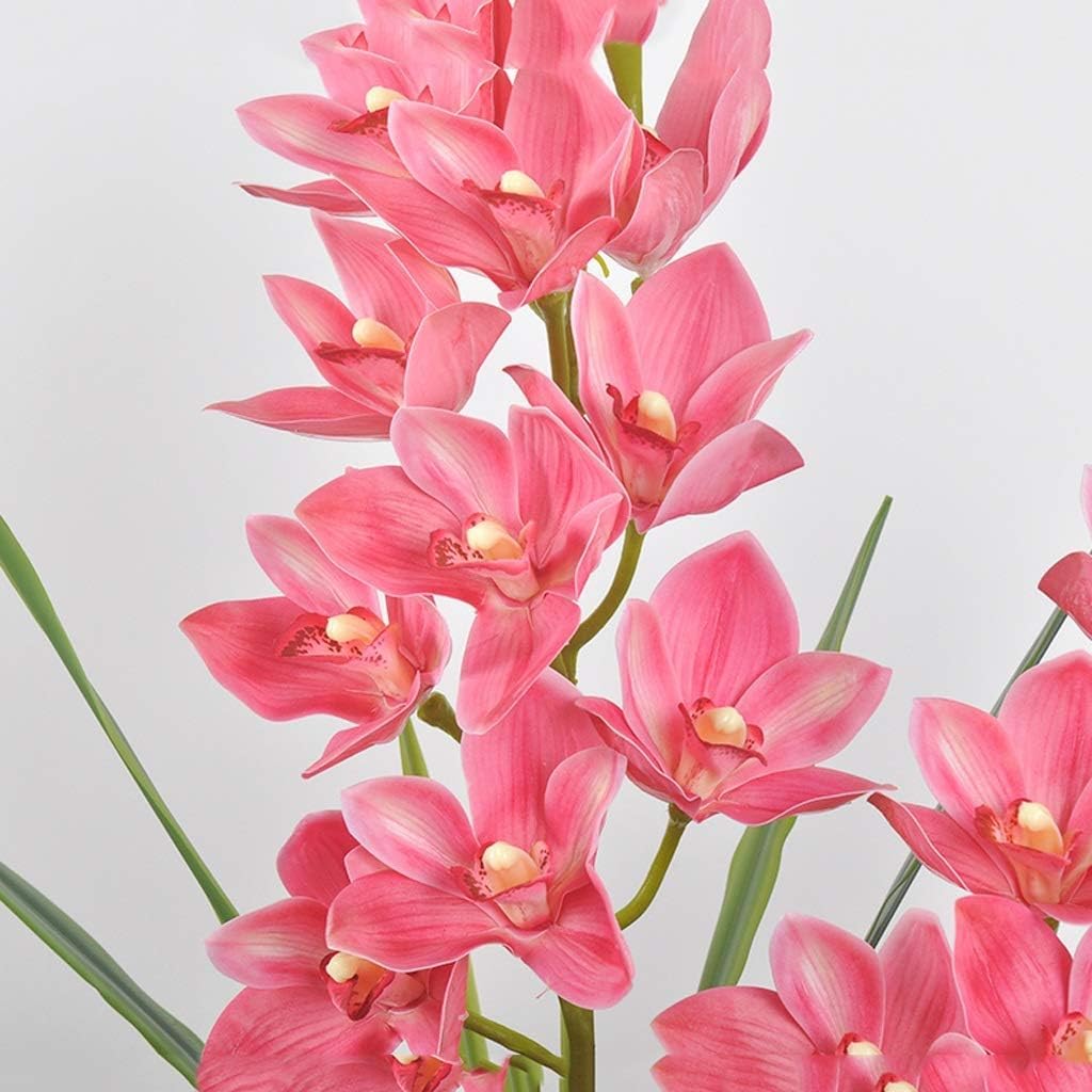 Sztuczne Storczyki, Jedwab, Sztuczne Kwiaty Phalaenopsis Z Wazonem, Zestaw Sztucznych Kwiatów 25,5 Cala, Sztuczne Kwiaty Do Domu, Sztuczne Storczyki