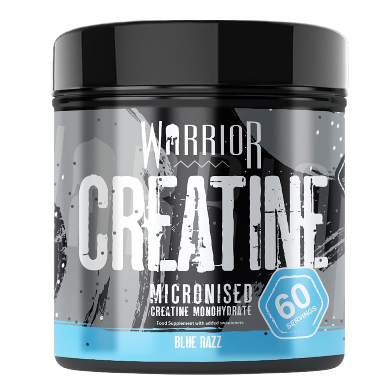 Warrior Creatine Monohydrate Powder – Micronised for Easy Mixing and Consumption – 100 Percent Pure Creatine – Proven to Improve Physical Performance and Recovery, 5 g Servings (Blue Razz, 300 g)
