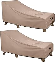 ULTCOVER Heavy Duty Waterproof Chaise Lounge Covers 2-Pack - Outdoor Patio Chair Protection 84L x 32W x 32H Inch, 600D Polyester