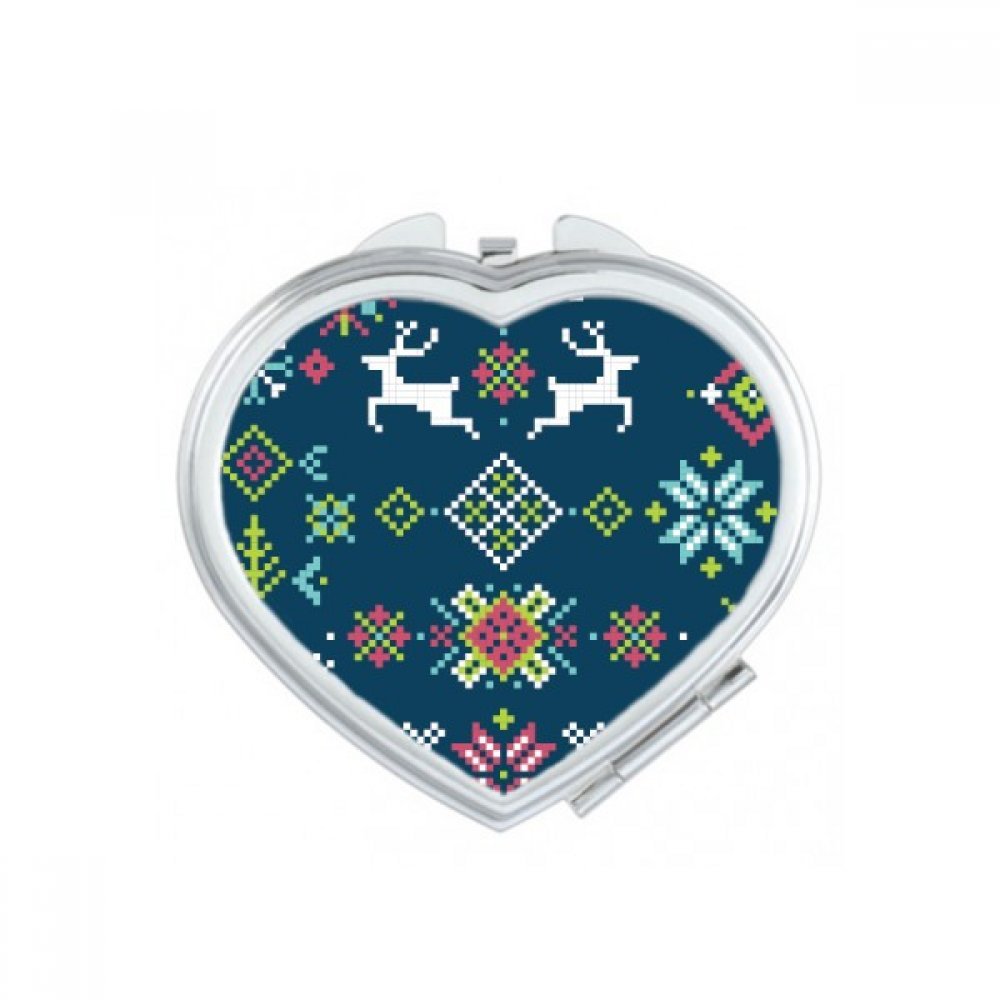 Petit cadeau portable mignon miroir de poche pixel coeur pour maquillage nomade multicolore