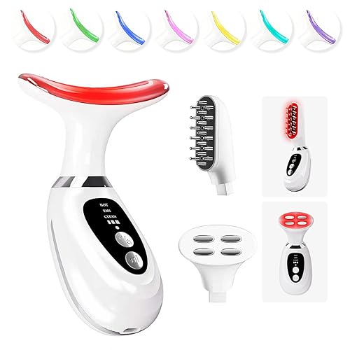 Multi-Functional-Red-Light-Therapy-for-Face and Neck-Eye-Head Massager,7 Colors Skin Rejuvenation Lifting Facial Massager
