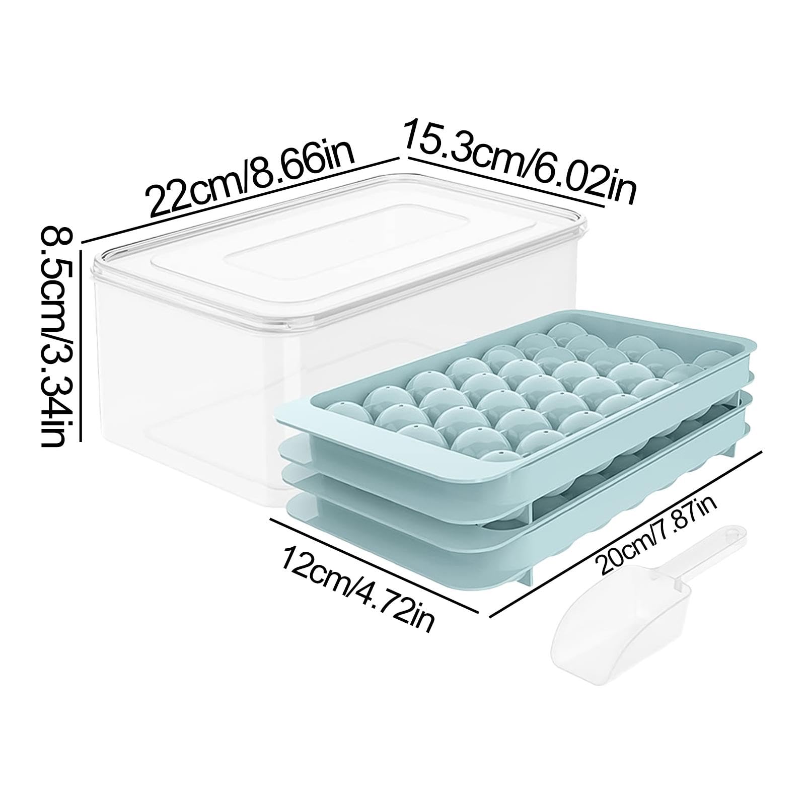 アイスボールトレイ 2段 66グリッド 再利用可能 ゼリー型メーカー 製氷トレイ Amazon | アイスボールメーカー型 - 2段 66グリッド 再利用可能な