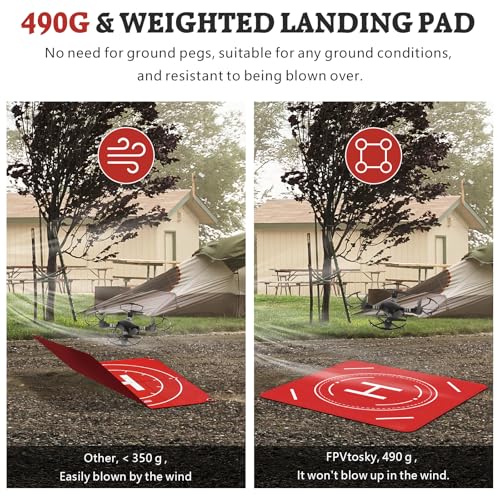 Image of FPVtosky Nighttime Reflective Drone Landing Pad, Fast-fold Double Sided Waterproof Landig Pad Weighted for DJI Lito X1 /Mini 5 Pro / 4 /3 Pro /Mini 4k / Mavic 4 / Air 3s / Avata 2 / Neo /Flip