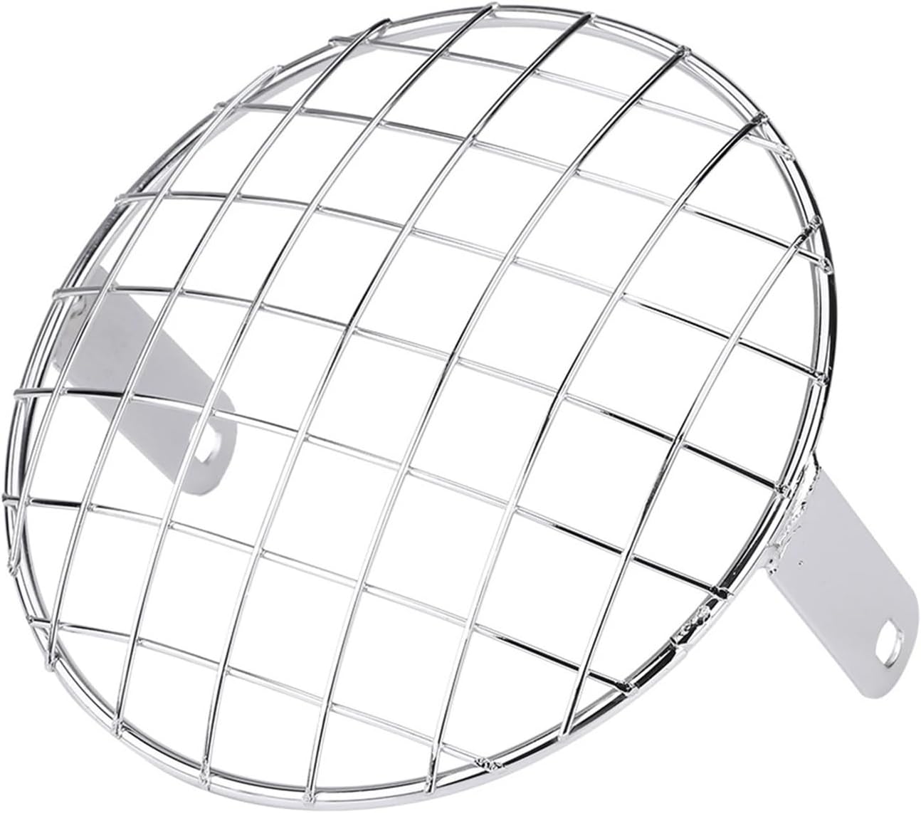 Headlamp Protector Cover For Motorcycle 7" Headlight Mesh Grill Side Mount Universal Cover Mask For Cafe Racer(Silver)