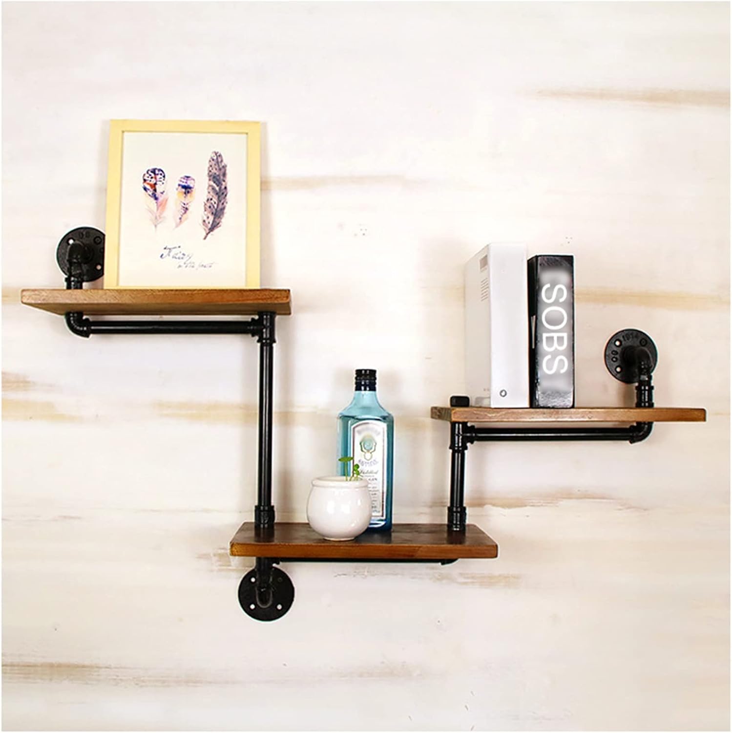 工業用パイプの棚 壁の装飾用のパイプシェルフ 素朴なモダンな松の木3層はしご本棚 フローティングシェルフ壁に取り付けられた壁 リビングルーム オフィス 評判 工業用パイプの棚 壁の装飾用のパイプシェルフ 素朴なモダンな松の木3層はしご本棚 フローティングシェルフ壁に取り付けられた壁 リビングルーム オフィス 評判