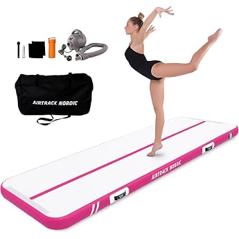 AirTrack Nordic Standard Air Track Mat 3m/4m/5m/6m/7m/8m with air pump gymnastics mat inflatable for gymnastics yoga - durable & easy to transport air tracking gymnastics mat for home