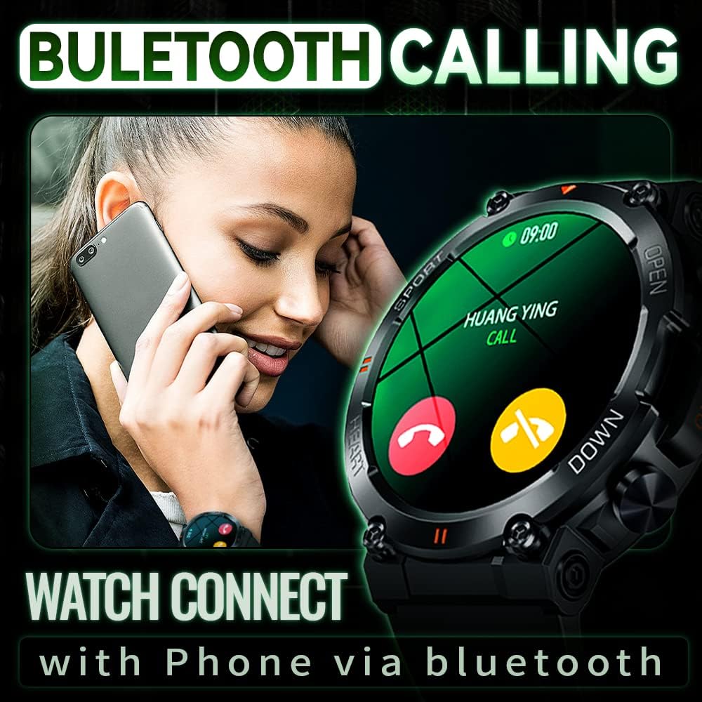 GaWear Smartwatch Uomo Orologio Fitness Militari Smart Watch Tracker di attività con Le chiamate Bluetooth,120+ modalità Sport Salute Fitness Tracker, Cronometro per Android iOS(Nero) GaWear Smartwatch Uomo Orologio Fitness Militari Smart Watch Tracker di attività con Le chiamate Bluetooth,120+ modalità Sport Salute Fitness Tracker, Cronometro per Android iOS(Nero)