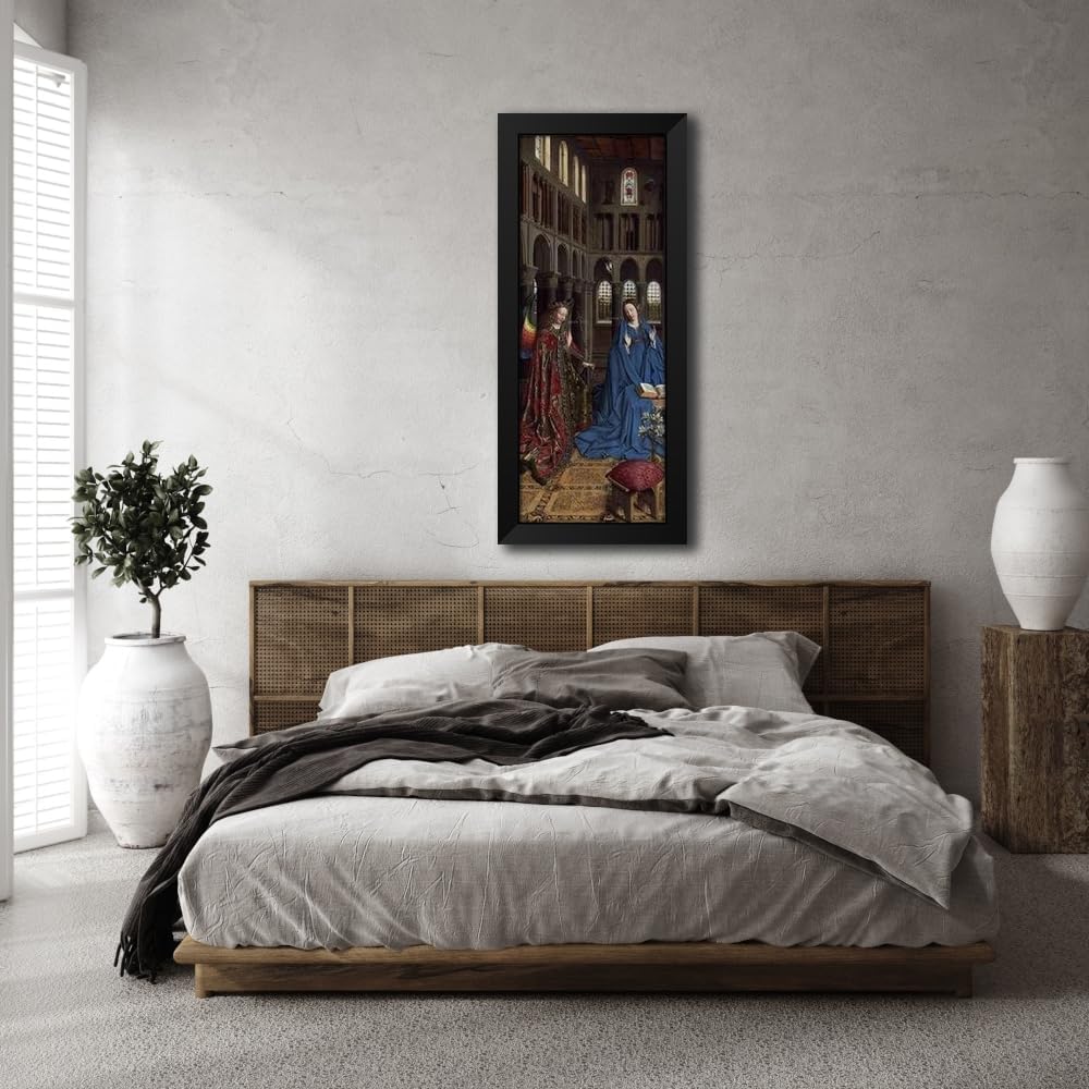 ArtDirect Annunciation Custom Framed Art Print Giclee Print or Canvas Options with Various Sizes and Customization by Van Eyck, Jan