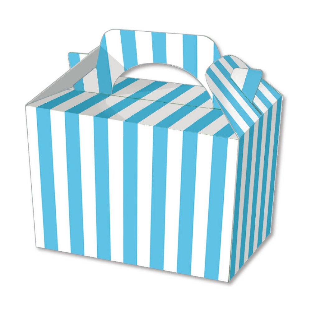 Lotus40-Pack Baby Blue Stripe Design Kids’ Party Boxes - Versatile Loot Bags for Birthdays, Weddings, Picnics, Halloween and Special Events - Perfect for Baby showers and Celebrations (Baby Blue)