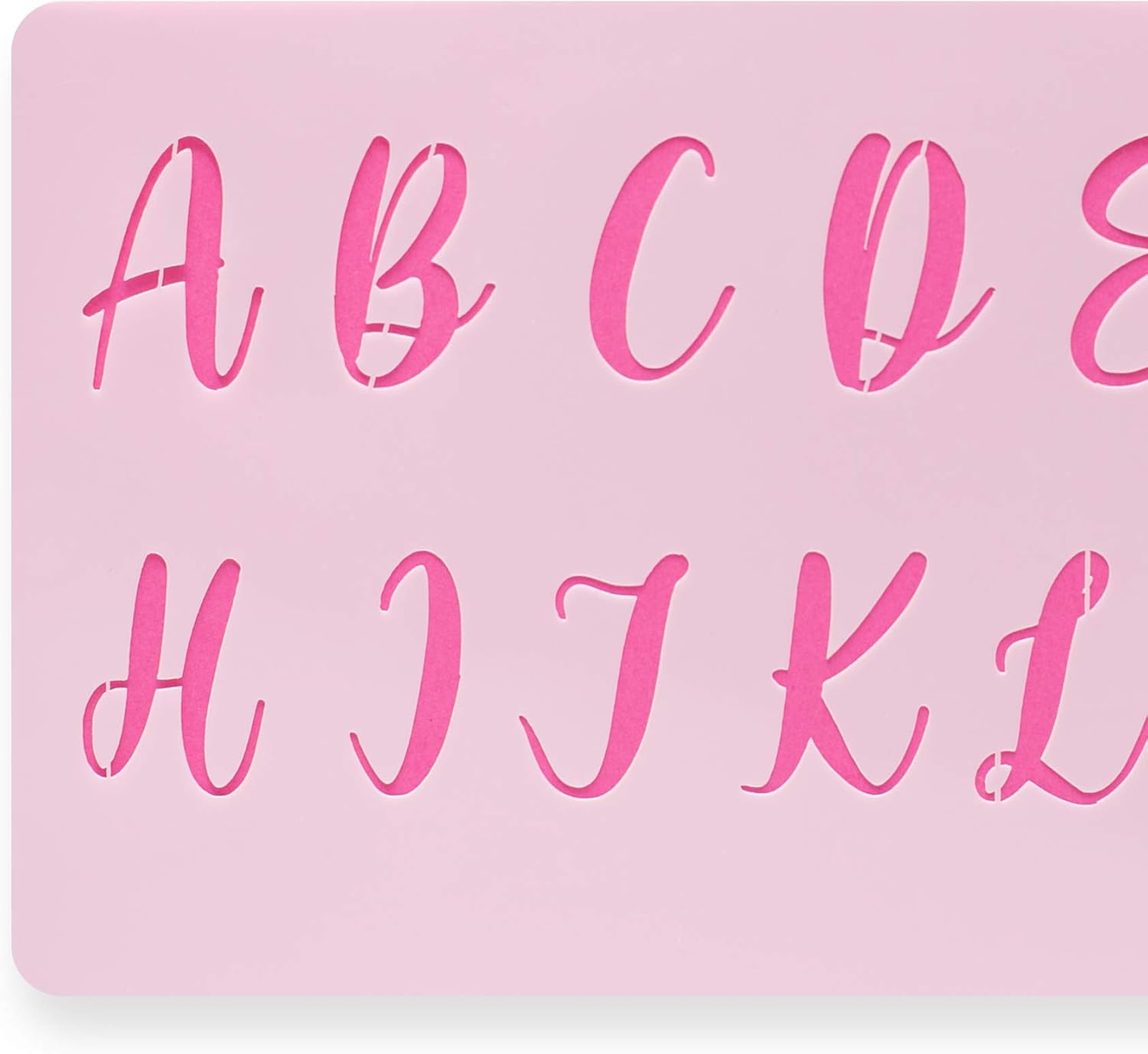 Lacupella Calligraphy Cake Stencil Cursive Alphabet Letter Number Writing 1.5 Inch Set of Four Upper and Lower Case - for Cake Wood Canvas Airbrush Art and Craft Painting