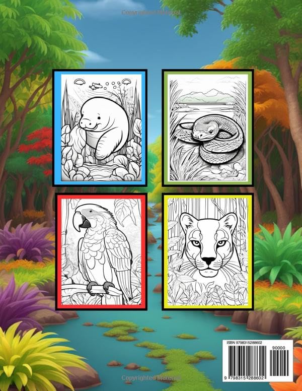 Brazilian Amazon Wonders: A Magical Coloring Journey Through Nature’s Paradise for Kids image 3