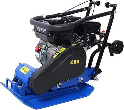 212cc 7.0HP Plate Compactor, 5600VPM Compaction Force 2014 Inch Compaction Plate with Built-in Wheels, EPA Certified