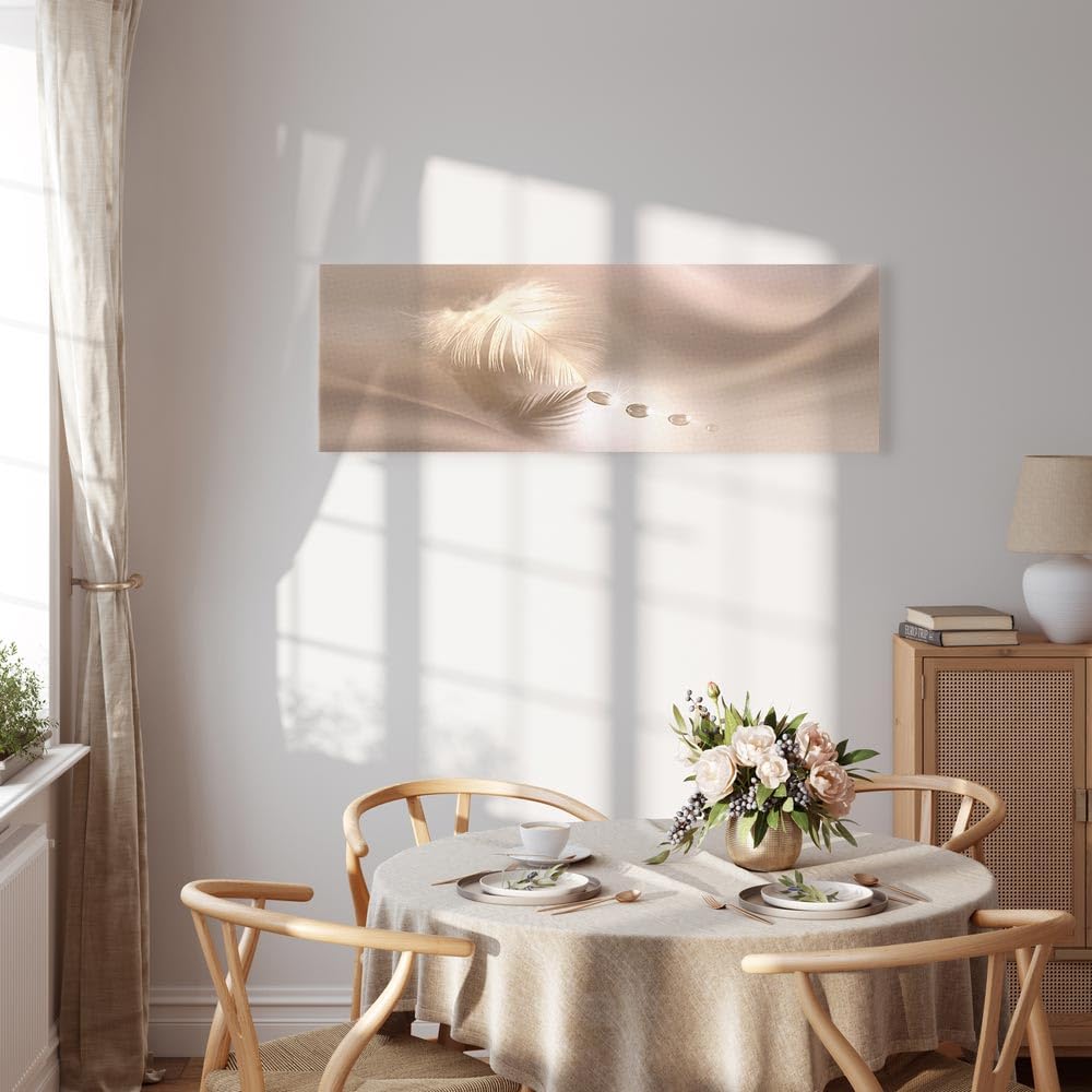 murando - Akustikbild Abstrakt Feder, 150x50 cm, 1-teilig, Schallschutz