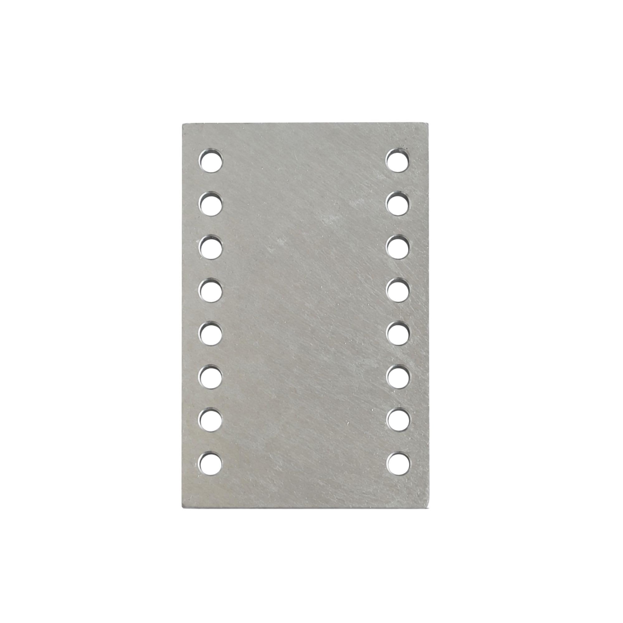 Adapterplatte für Stützraderhöhung 224 x 114 x 10 mm – Verzinkte Stahlplatte mit 16 Bohrungen Ø12,5 mm – Höhenverstellung für Anhänger Stützrad