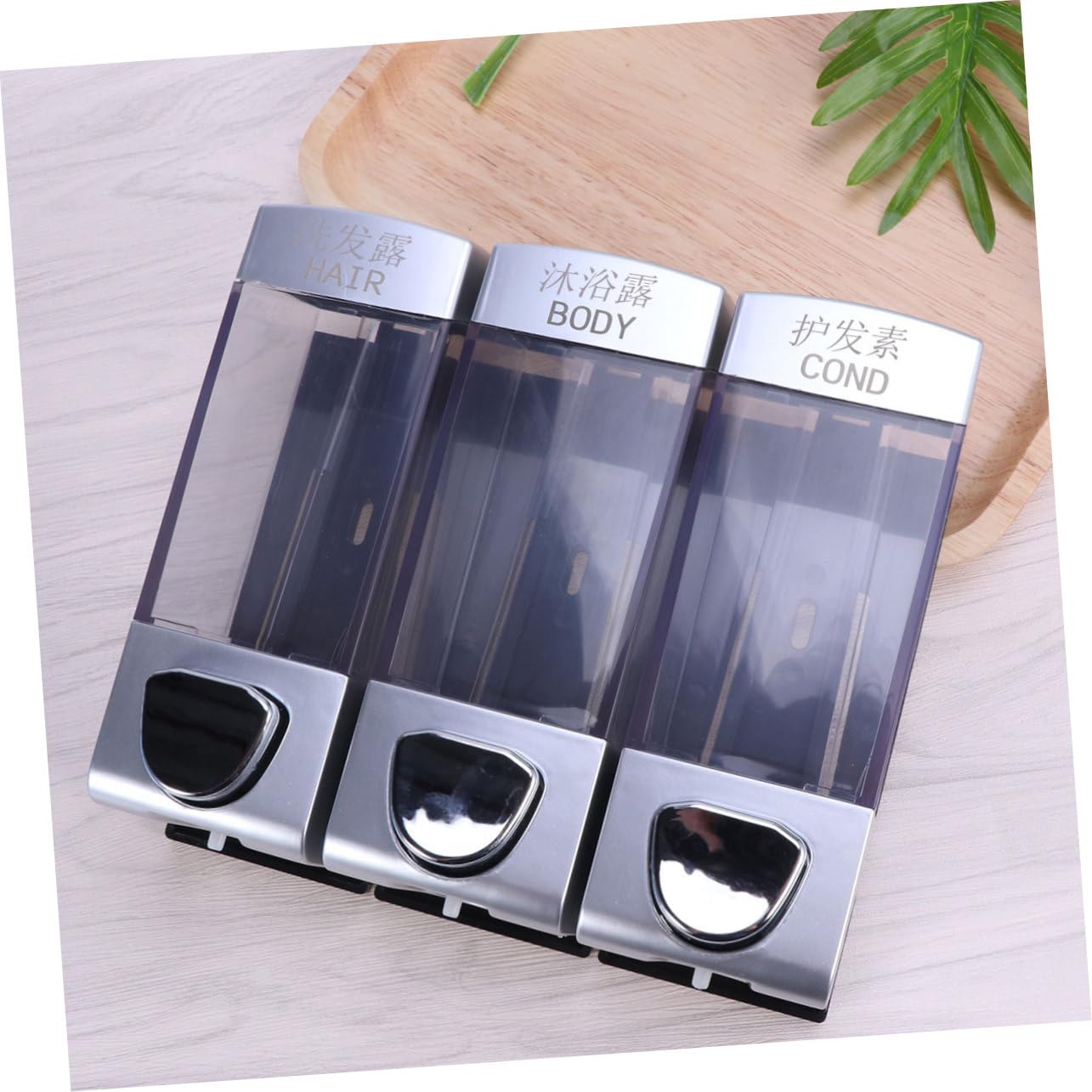 Dispenser Sapone da Muro con Tre Uscite in Plastica | Bagno e Hotel, Installazione Semplice, Erogatore per Shampoo, Gel e Balsamo
