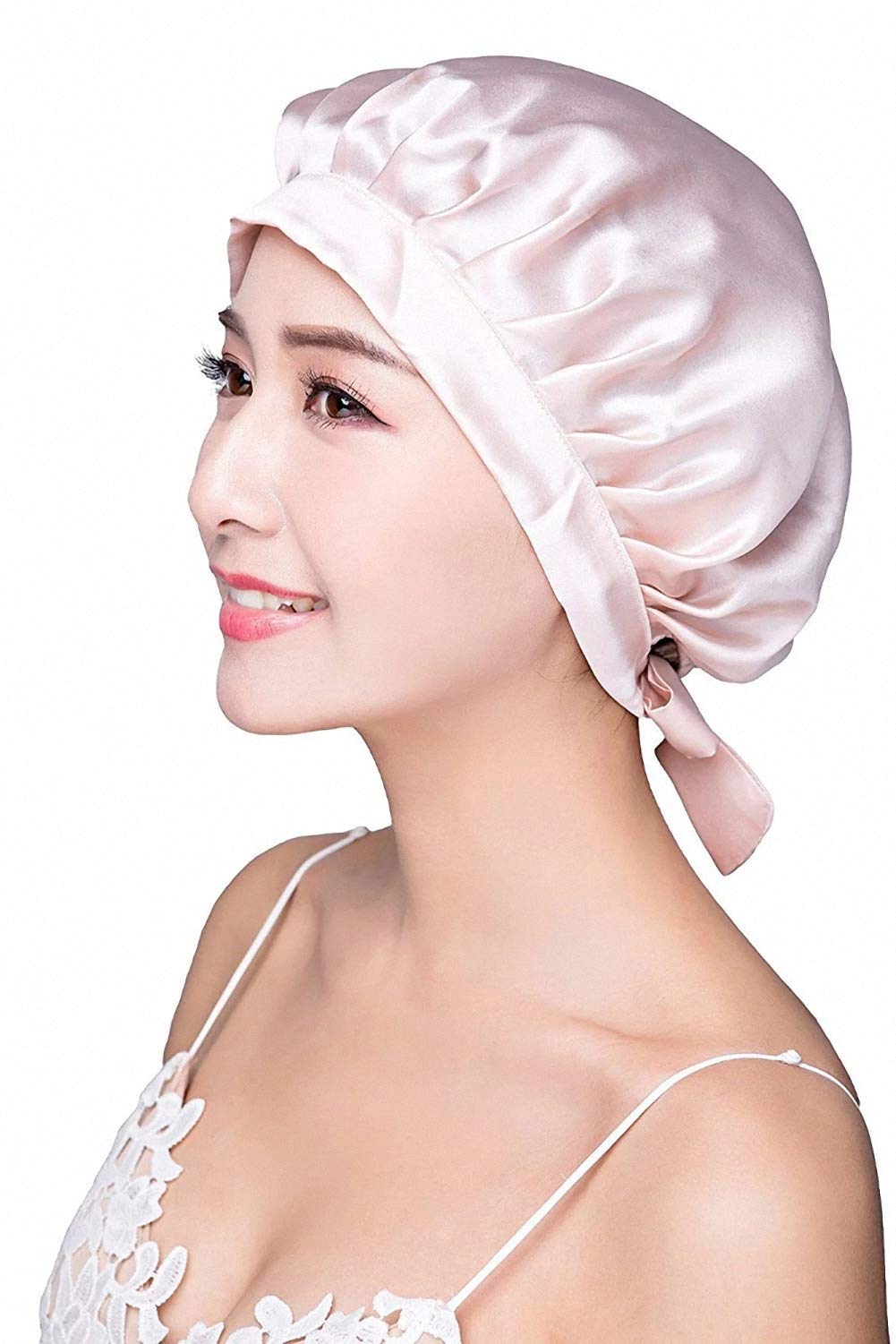 Sleeping Hats Silk Flat Cap Sleep Traceless Bonnet Cap Night Hat Natural Hair Curly Hair Loss Head Cover for Women Girls