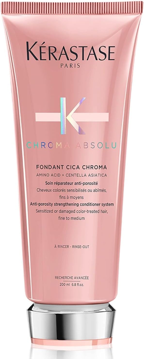 – Chroma Absolu, Strengthening & Fortifying Conditioner, For Sensitised or Damaged Color-Treated Hair, Fine To Medium, Anti-Porosity, with Lactic Acid, Fondant Cica Chroma, 200ml