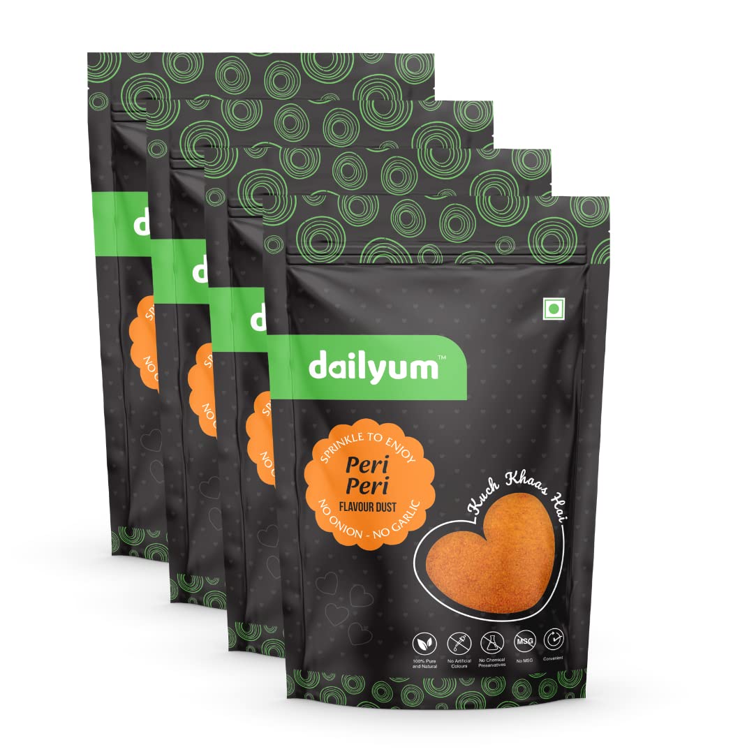 Dailyum Peri Peri Flavour Dust 70 Gram | No Onion No Garlic | Pack of 4 | 70 Gram Each | Peri Peri Seasoning (B09P8TM1M1) Amazon Price History, Amazon Price Tracker
