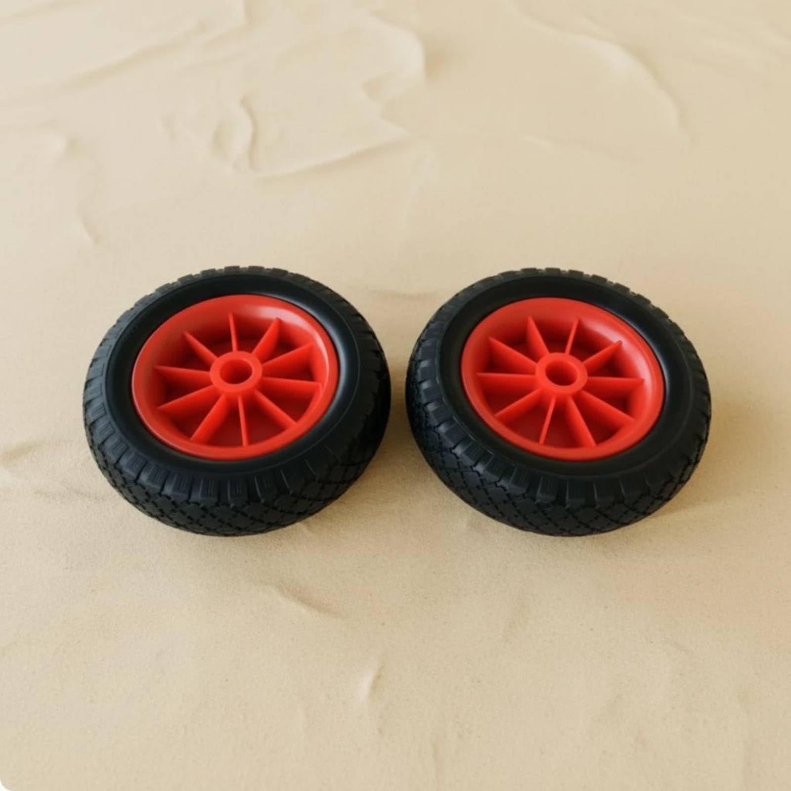 Milageto 2 Piezas Rueda Remolque Kayak Carrito Portaequipos Ruedín Playa Neumático Sólido PU con Tracción en Arena y Suelo Irregular Adecuada para, Verde, M