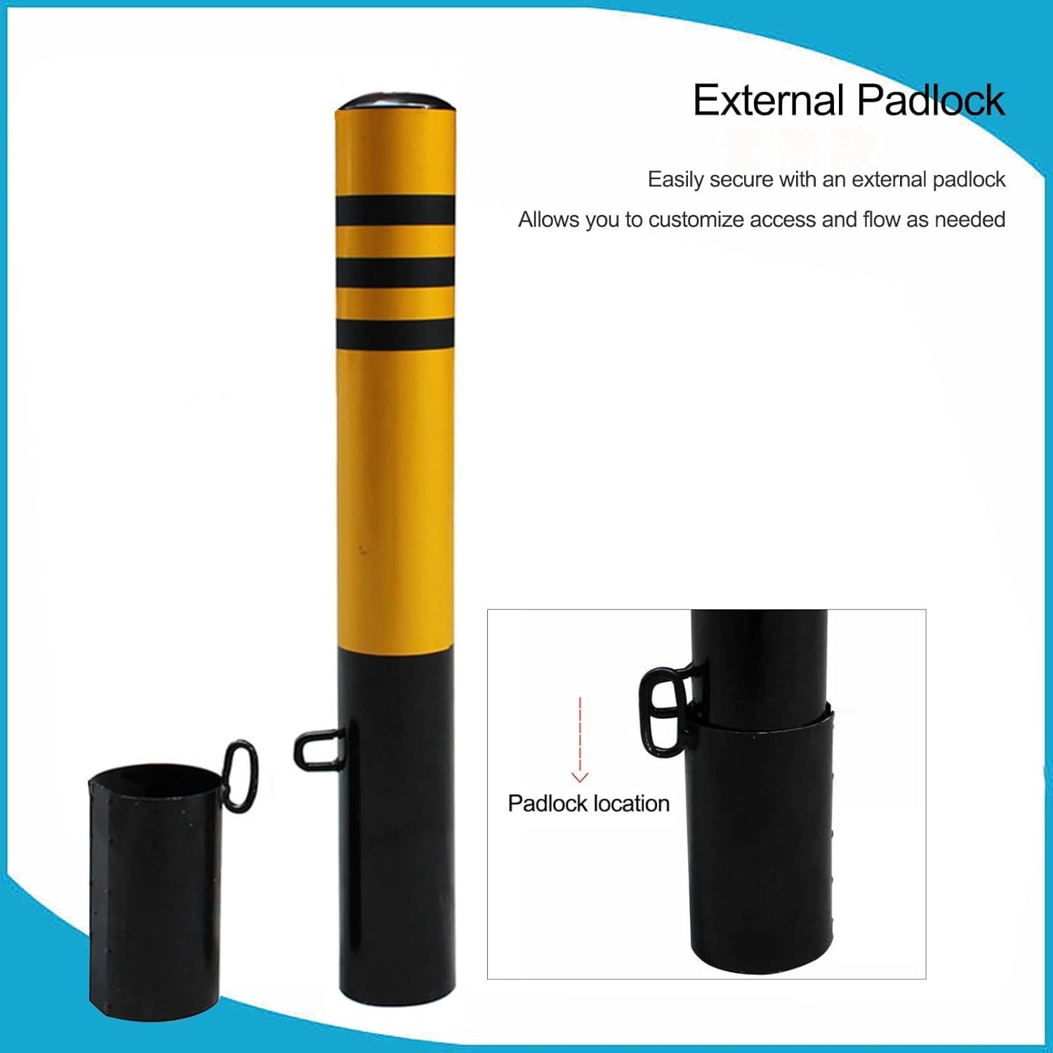 Générique Borne de sécurité Amovible avec Manchon d'encastrement et cônes de signalisation - 75 cm (29,5 po) pour Une Protection de Zone renforcée, Durable, Installation