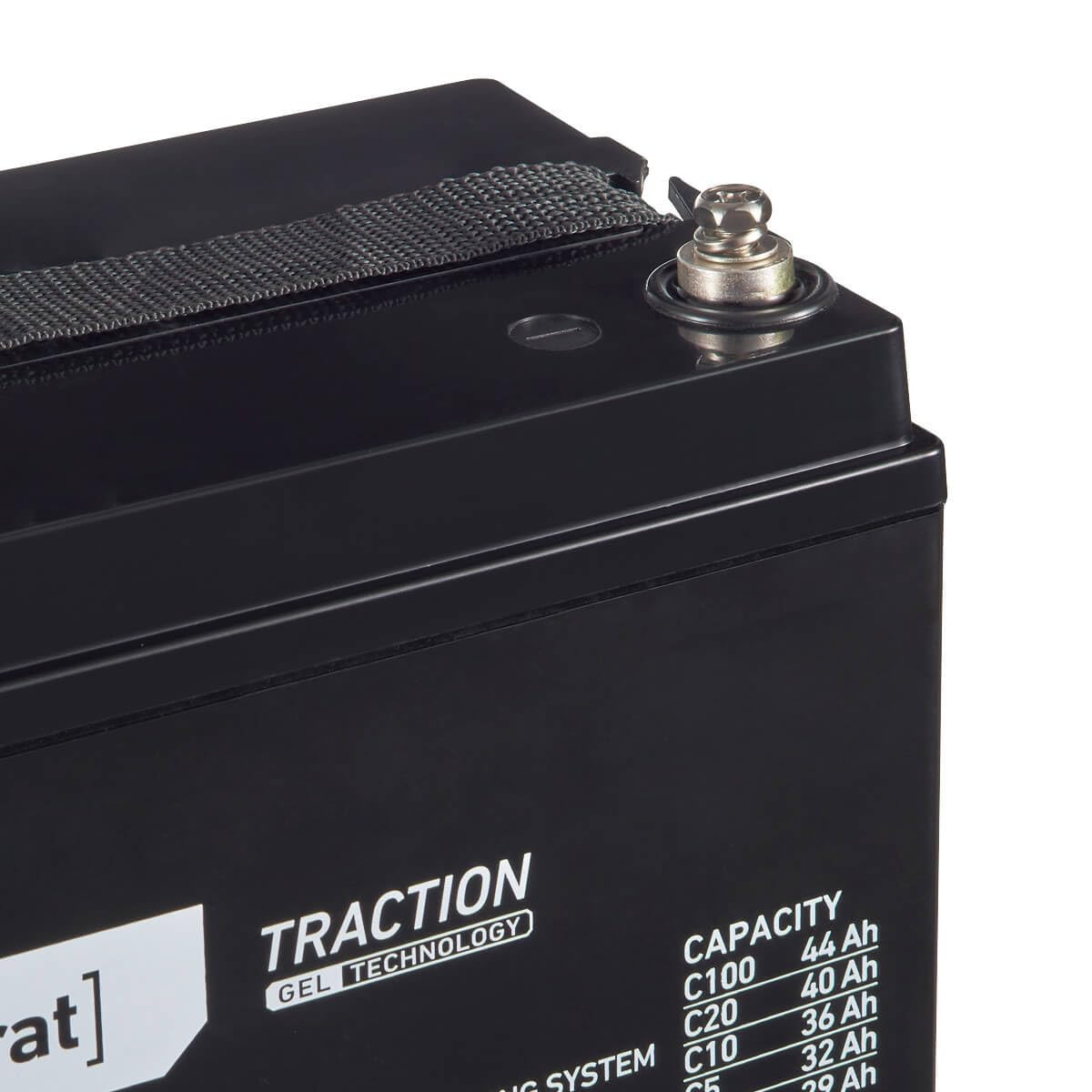 Accurat Traction T40 Pro VRLA Bleibatterie - 12V, 40Ah, +30% Startleistung, wartungsfreie, zyklenfest- Gel Batterie, USV Batterie, Versorgungsbatterie, Solarbatterie, Bleiakku für Camping, Wohnwagen